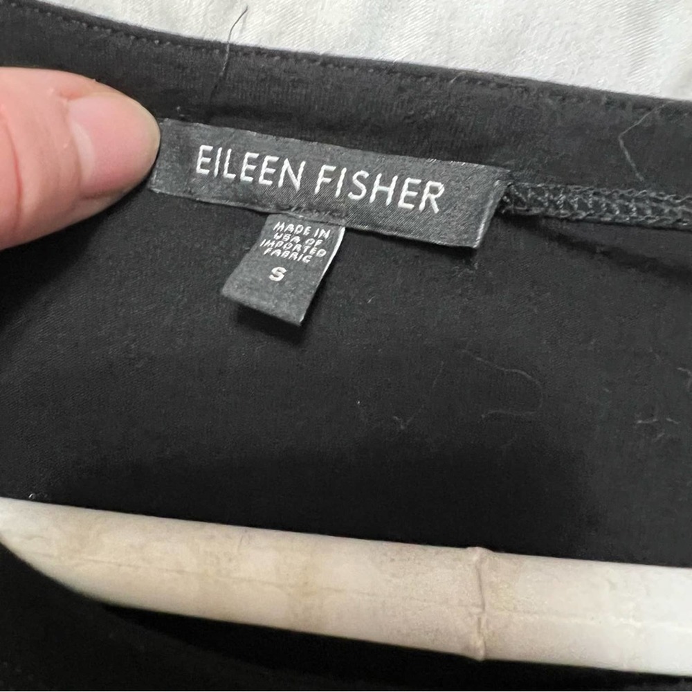 Eileen Fisher Jersey Knit Black Midi Dress S - Picture 5 of 9